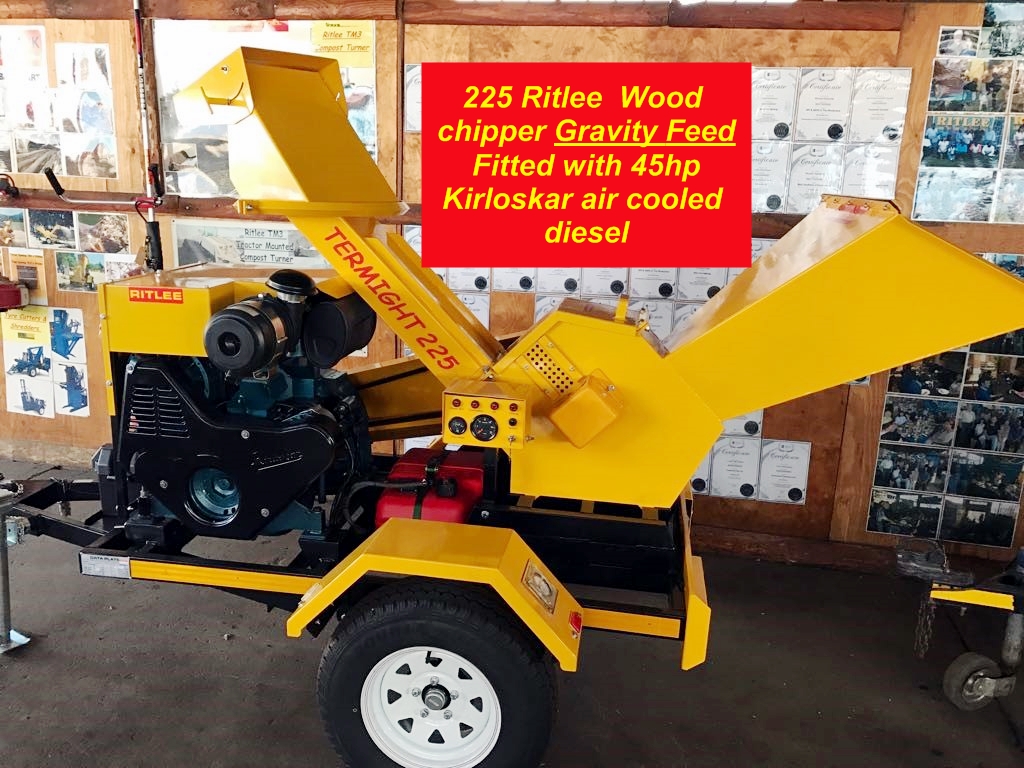 225 Trailer Mounted Gravity Feed Wood Chipper - Image 4