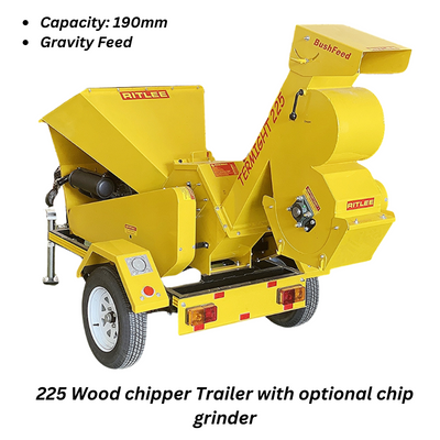 225 Trailer Mounted Gravity Feed Wood Chipper - Image 3