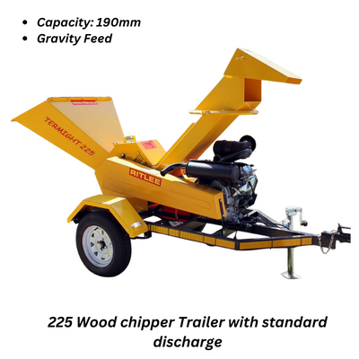 225 Trailer Mounted Gravity Feed Wood Chipper - Image 1