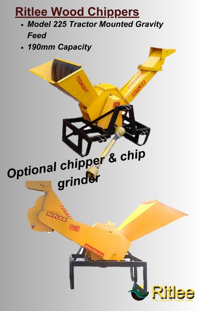 225 Tractor Mounted Gravity Feed Wood Chipper