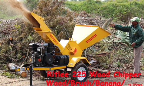 225 Trailer Mounted Gravity Feed Wood Chipper - Image 2