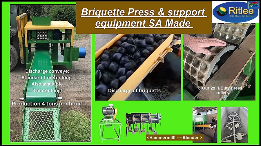 HF Briquette Press - 4 Ton/Hr Pillow Shape